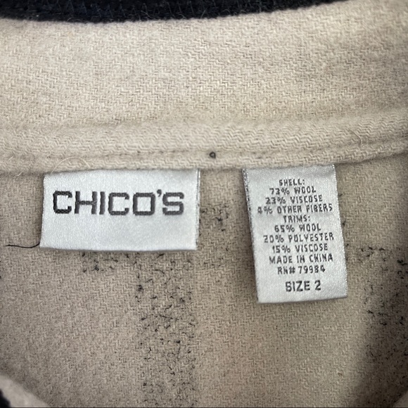 🚫SOLD🚫 Chico’s Southwestern Black Red Aztec Print Buffalo Nickel Buttons Wool - Picture 15 of 16